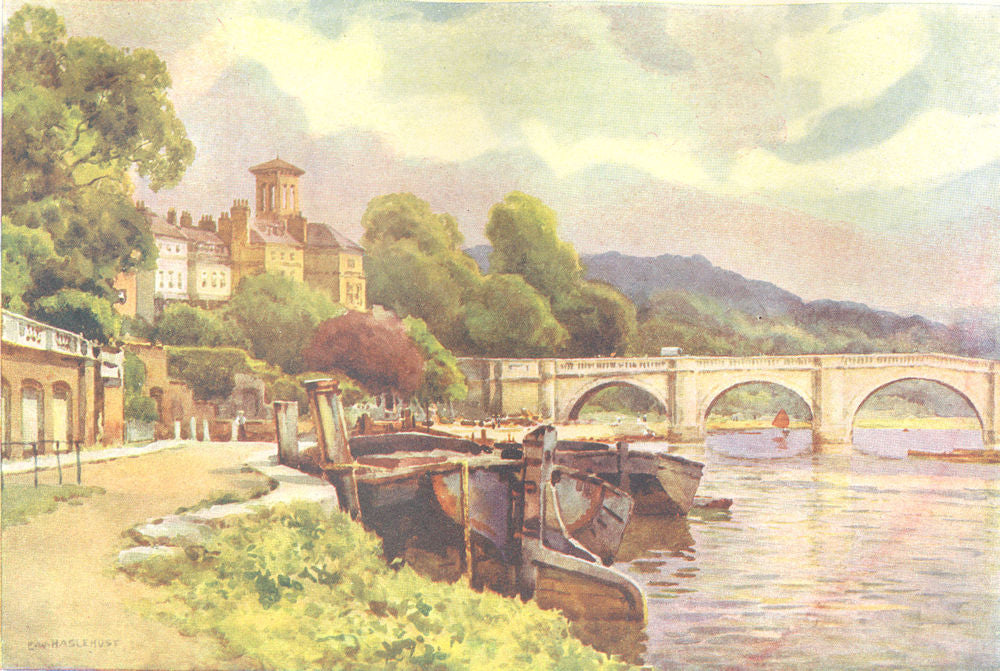 Richmond. London. By Ernest Haslehust 1920 old antique vintage print picture